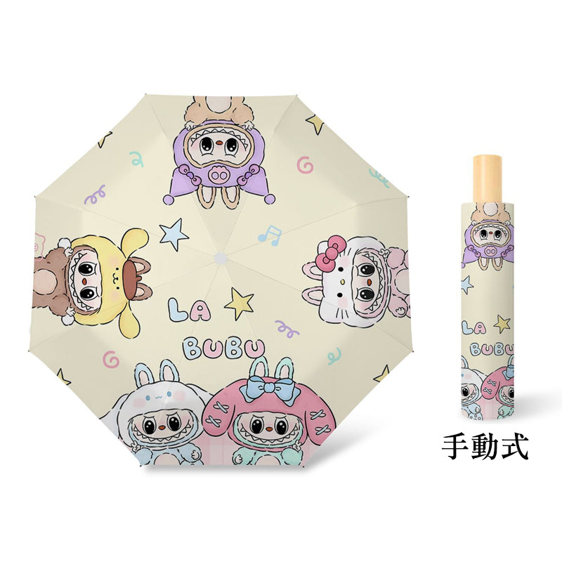 YS20250715-9 日傘 学生用 自動傘 LABUBU 紫外線防止