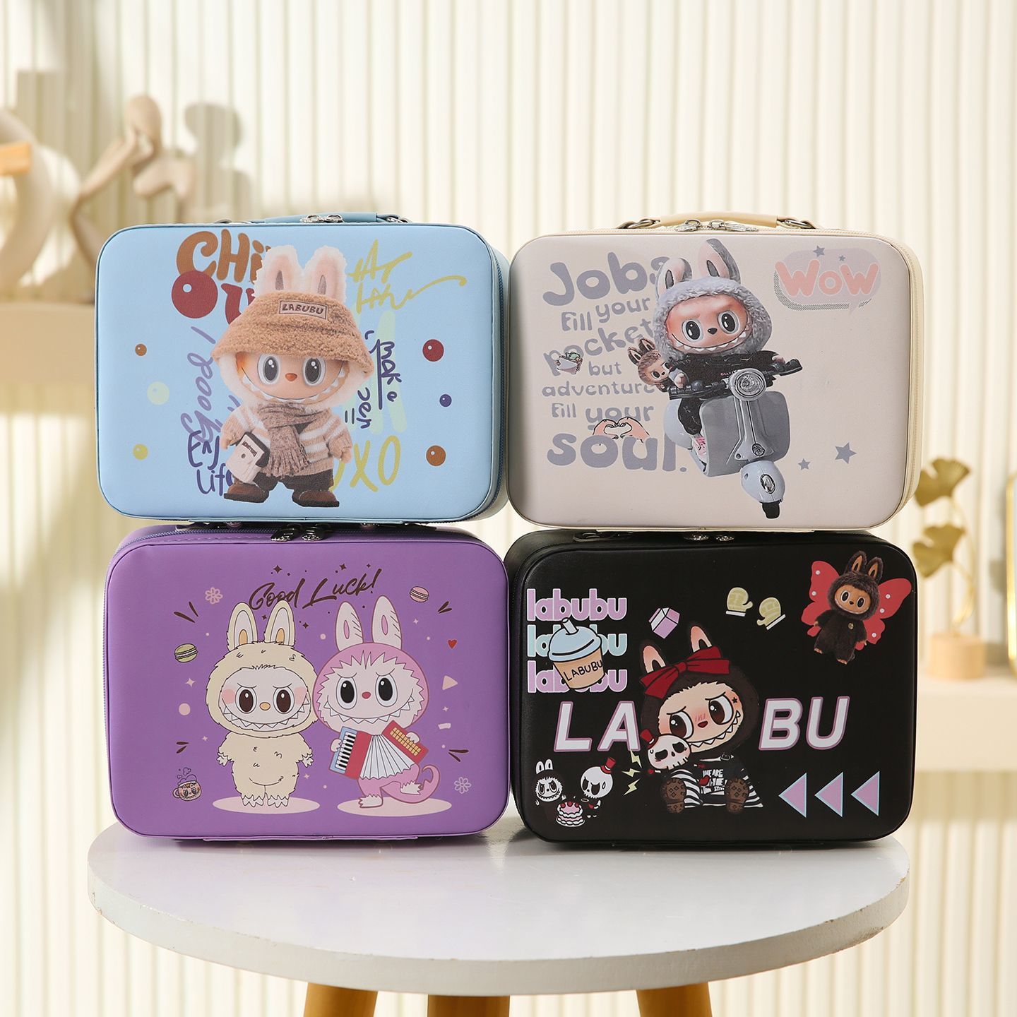 BAG-004 Labubu 化粧箱 可愛い スーツケース 防水 PU