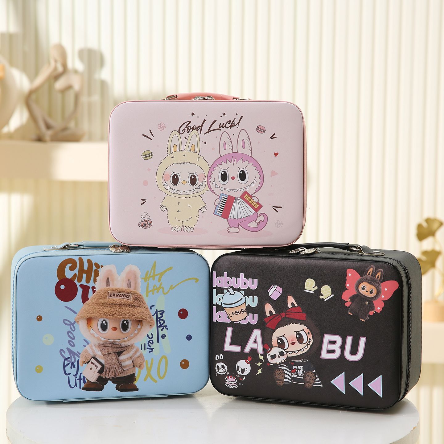 BAG-004 Labubu 化粧箱 可愛い スーツケース 防水 PU
