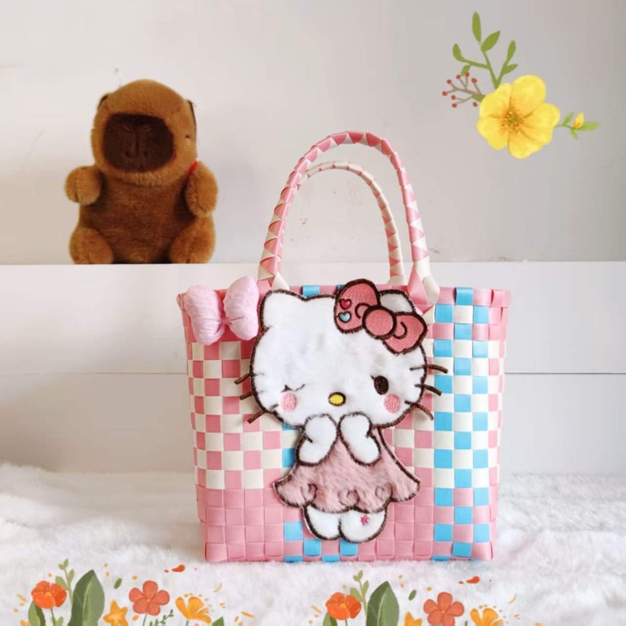BAG-010 カバン 可愛い 白猫 ハンドバッグ