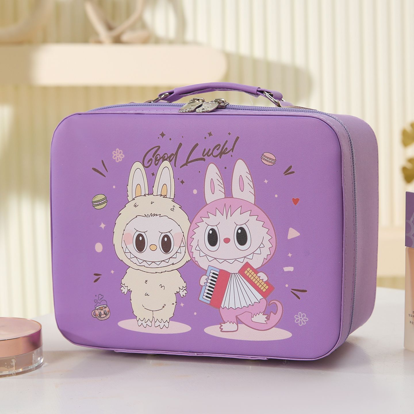 BAG-004 Labubu 化粧箱 可愛い スーツケース 防水 PU