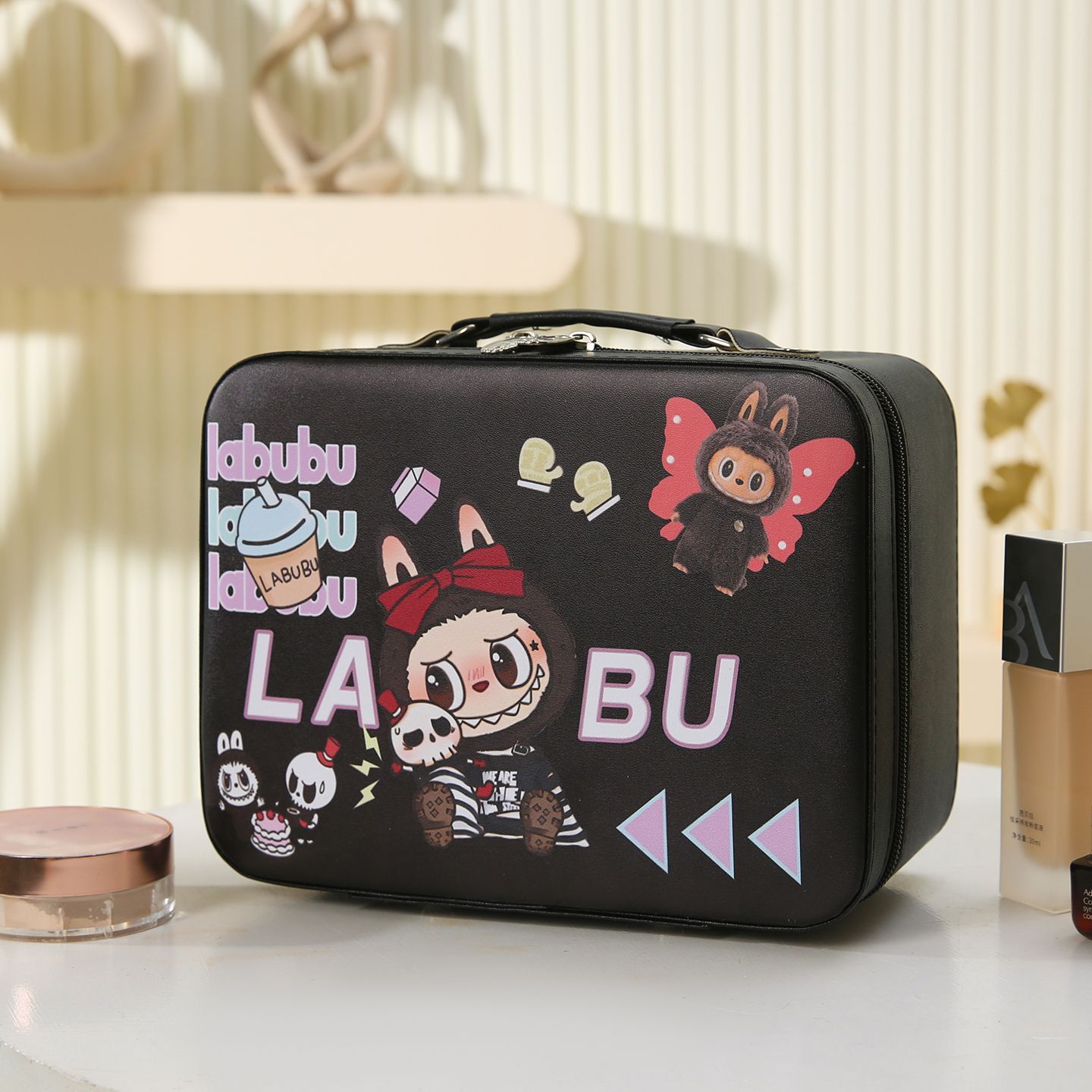 BAG-004 Labubu 化粧箱 可愛い スーツケース 防水 PU
