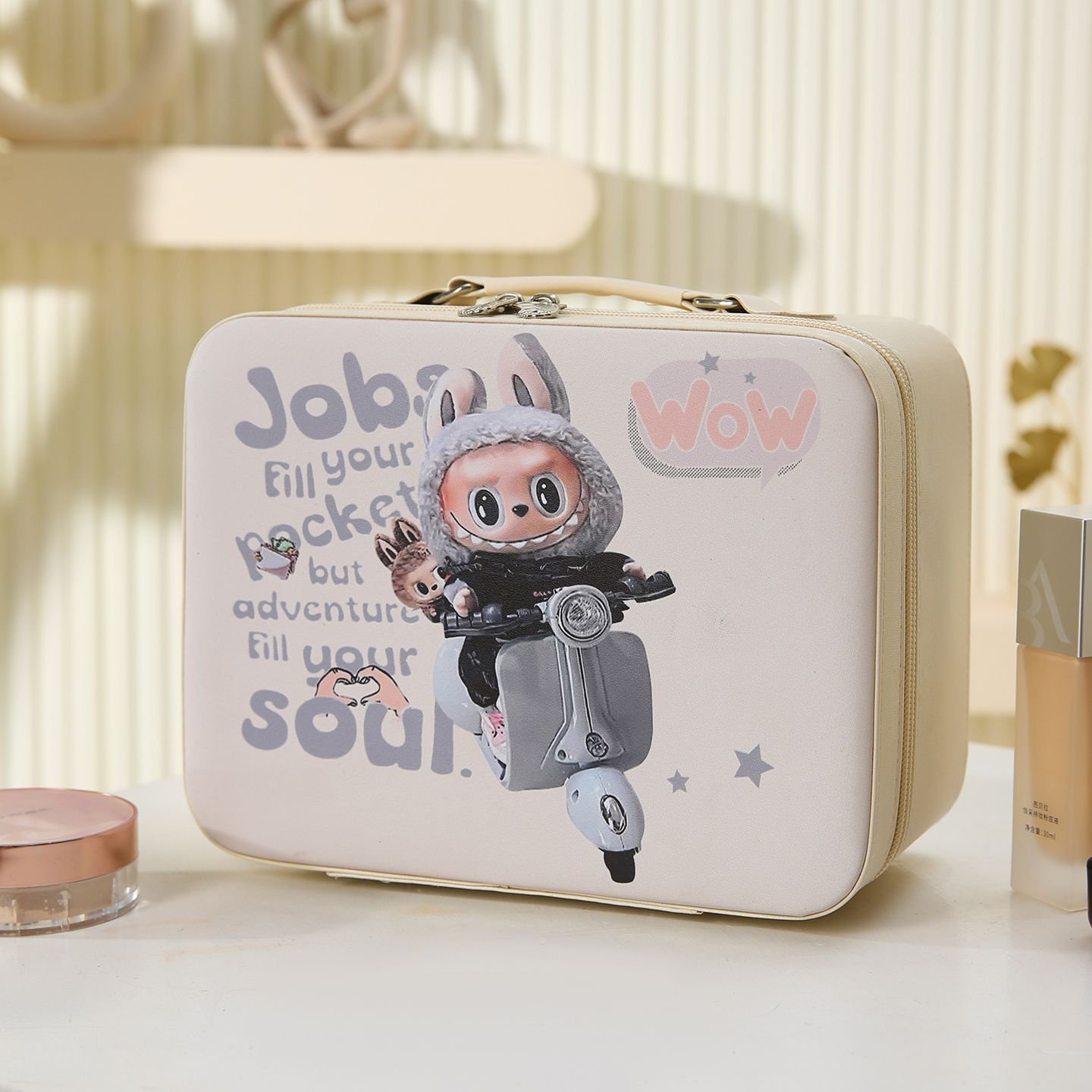 BAG-004 Labubu 化粧箱 可愛い スーツケース 防水 PU
