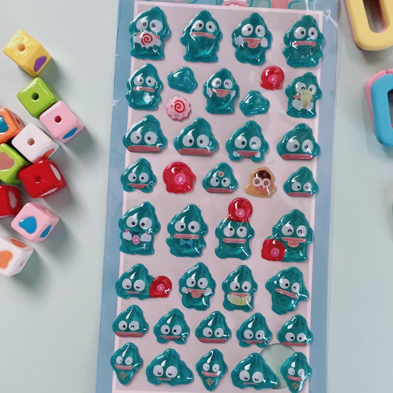 TZ-08女の子3D立体浮彫りシール 8枚セット