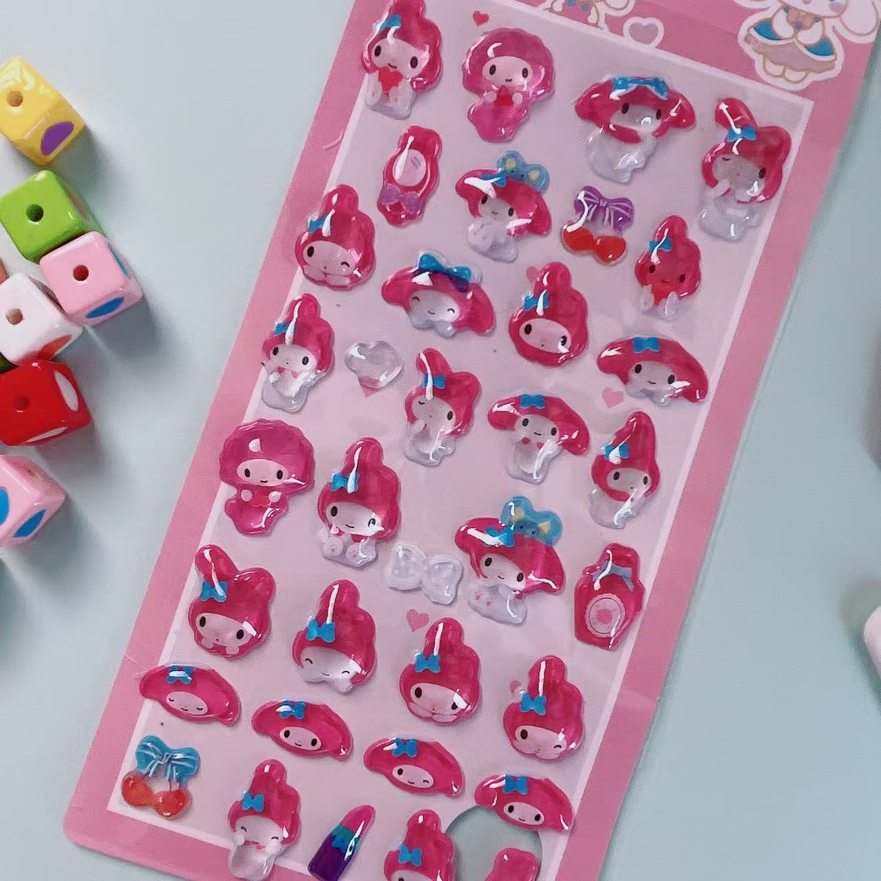 TZ-08女の子3D立体浮彫りシール 8枚セット