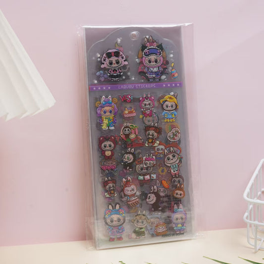 TZ-12 透明な創意あふれるかわいいLABUBU手帳シール 12枚セット