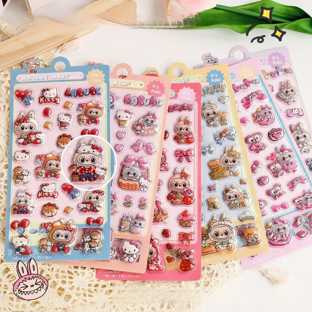 TZ-13防水シール3 d立体かわいいシール6枚セット