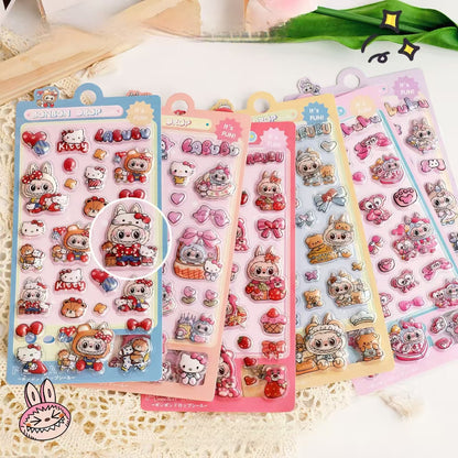 TZ-13防水シール3 d立体かわいいシール6枚セット