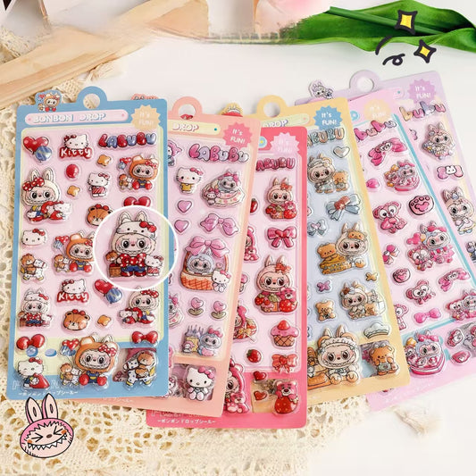 TZ-13防水シール3 d立体かわいいシール6枚セット