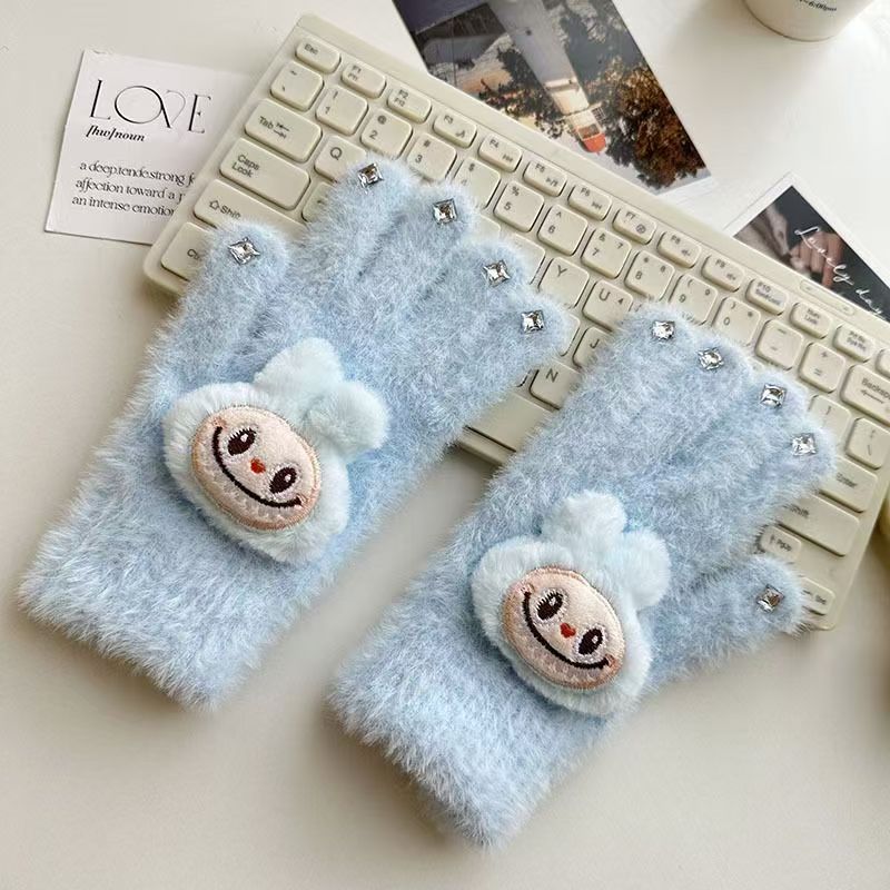 ST-01 新型ラブ手袋ドリルクール冬の保温親子ヒップホップニット学生少女分指手袋