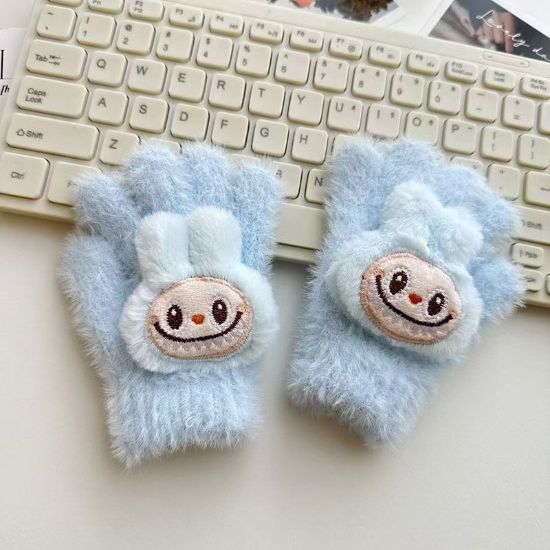 ST-01 新型ラブ手袋ドリルクール冬の保温親子ヒップホップニット学生少女分指手袋