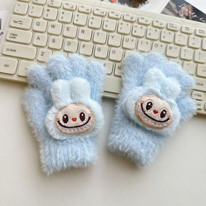 ST-01 新型ラブ手袋ドリルクール冬の保温親子ヒップホップニット学生少女分指手袋