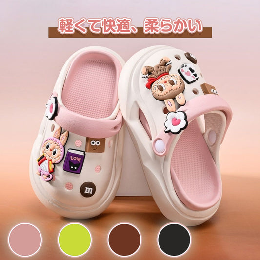 LX-009ラブブ　かわいい　クロックス　新型涼スリッパ　