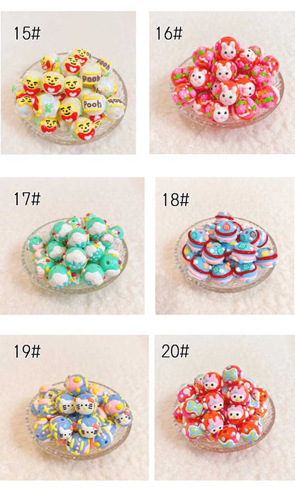 DIY ハンドメイド パーツ ビーズ（通し穴付）全20色 丸小 ビーズ手芸 パーツ 材料 素材 デコレーション ハンドメイドパーツ プラ プラスチック クリア 通し穴 アクセサリー